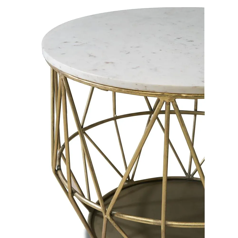 Powell Anderson Gold Wire Side Table