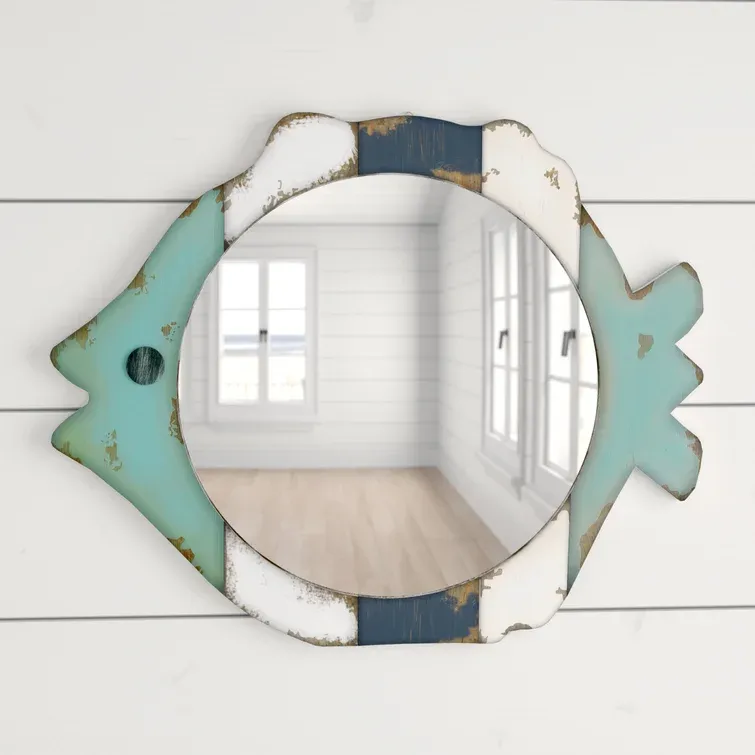 Toliver Fish Coastal Distressed Accent Mirror