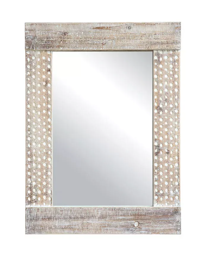 Wall Mirror with White Wash Finish