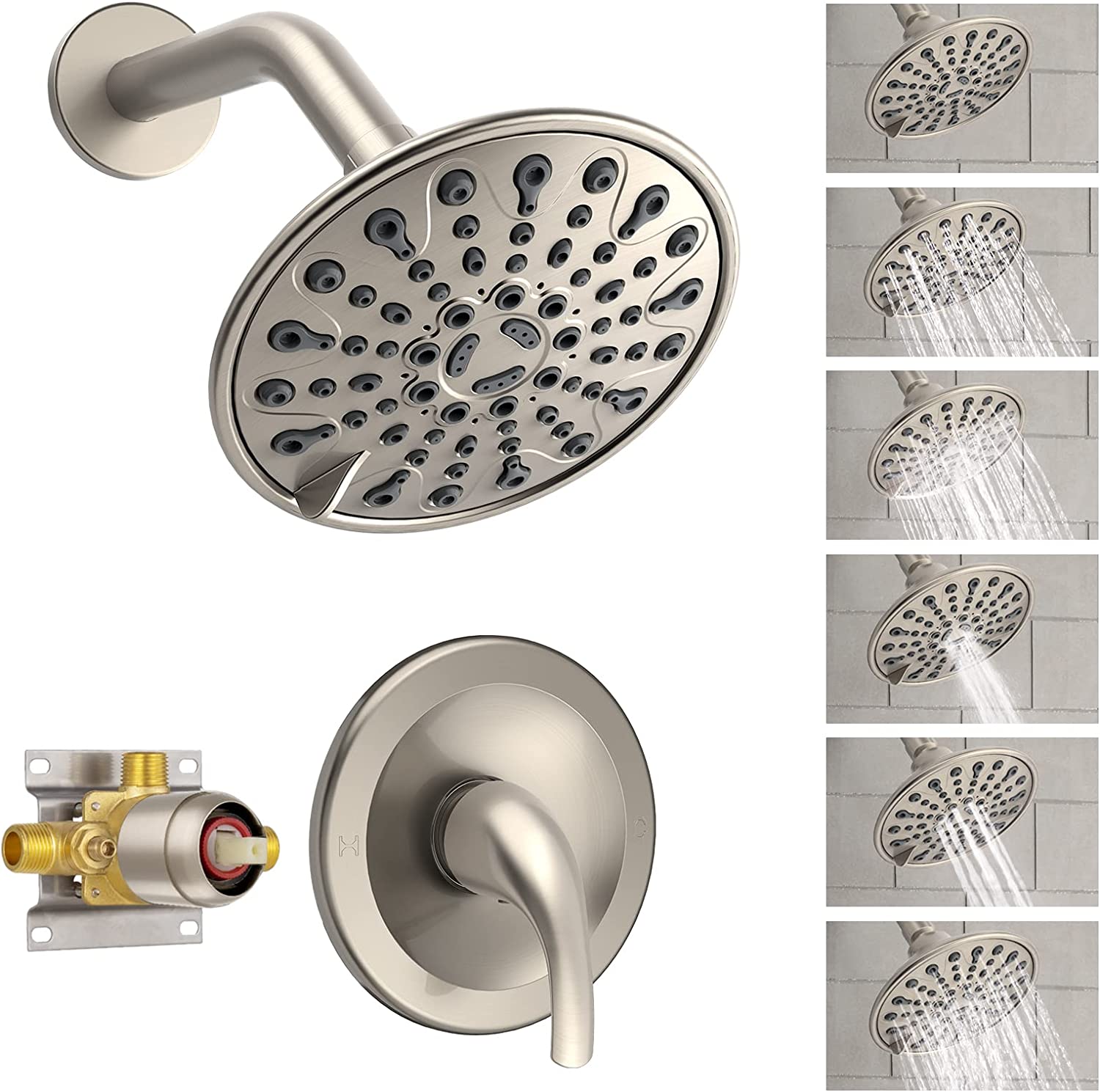 EMBATHER Brushed Nickel Shower Faucet Set