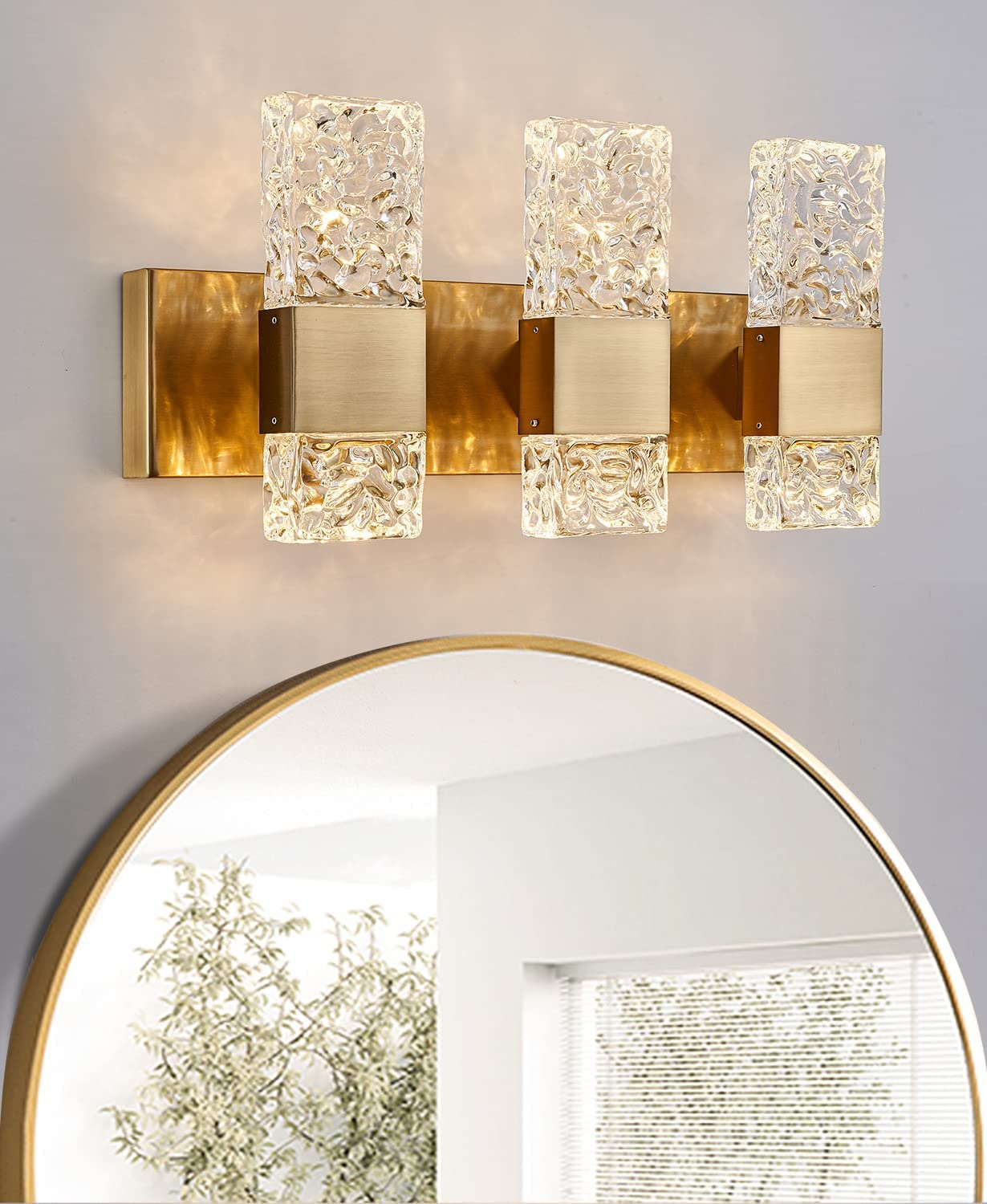 OYLYW LED Crystal Gold Bathroom Vanity Lights